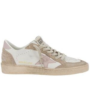 Golden Goose Ballstar Nappa Upper Suede Toe And Spur Leather Star And Heel - White