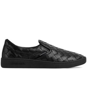 Bottega Veneta Sawyer Braided Slip On Trainers Shoes - Black