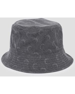 Marine Serre Moon Laser Denim Bucket Hat - Gray