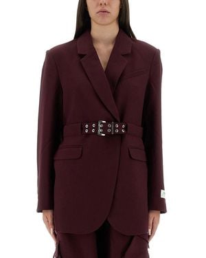 Ganni Crepe Blazer - Red