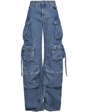 The Attico Blue Denim ''fern'' Multi-pocket Jeans