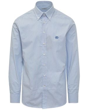 Etro Button-down Slim Fit Shirt - Blue