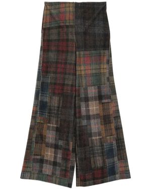 Bye Patchwork Design Trousers - Grey