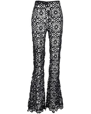 Norma Kamali Crochet Pants - Black