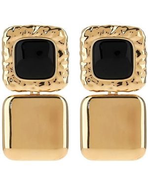 Self-Portrait Mottled Tiered Earrings - Black
