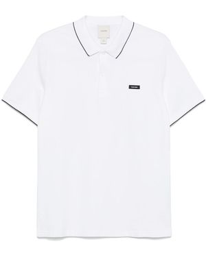 Calvin Klein Stretch Pique Tipping Polo - White