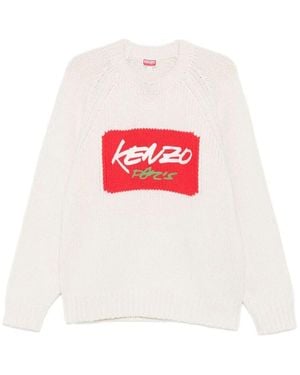 KENZO X Futura 2000' Wool Jumper With Graffiti Typography - White