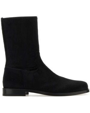 Dries Van Noten Calfhair Ankle Boots - Black