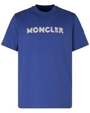 Moncler Cotton Crew-neck T-shirt - Blue