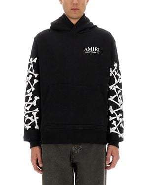 Amiri Stacked Bones Print Hoodie - Black