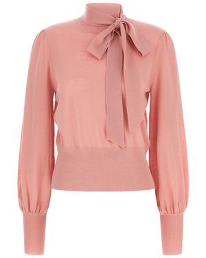 Zimmermann 'Pussybow' Jumper - Pink