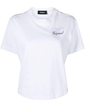 DSquared² Boxy-Fit Cotton T-Shirt - White
