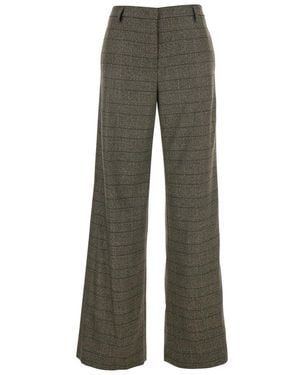 Plain Check Trousers - Grey