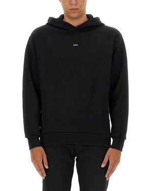 A.P.C. Sweatshirt With Classic Hoodie - Black