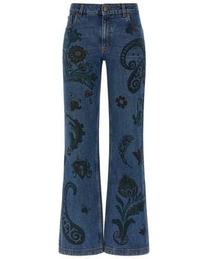 Etro Paisley Print Jeans - Blue