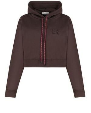 Miu Miu Cotton Hoodie - Brown
