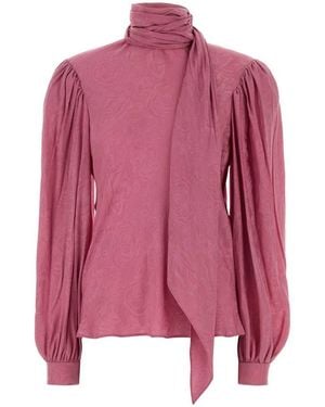 Gucci Fuchsia Twill Blouse - Pink