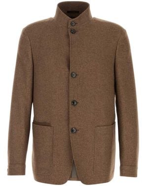 ZEGNA Jackets And Vests - Brown