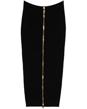 Balmain Buttoned Long Skirt - Black