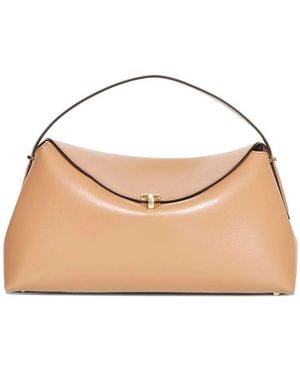 TOTEME "T-Lock Leather" Top Handle Bag Bags - Natural