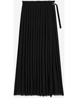 Ami Paris Pleated Maxi Skirt - Black
