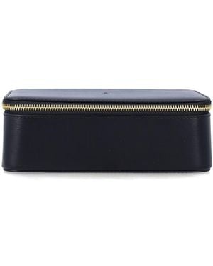 By Malene Birger Monogram Embossed Aya Cosmetic Case - Black