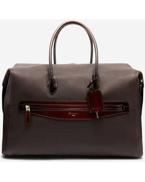 Santoni Leather Travel Bag - Brown