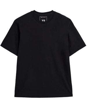Y-3 Back Graphic Print Cotton T-shirt Clothing - Black