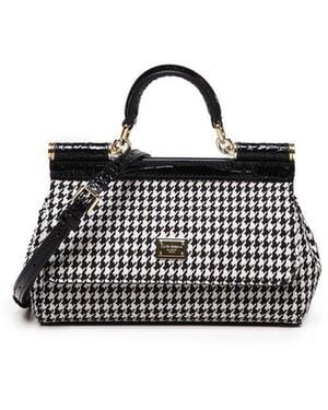 Dolce & Gabbana Small 'Sicily' Wool Blend Bag - Black