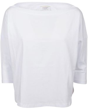 Snobby Sheep Three-Quarter Sleeve Cotton Top - White