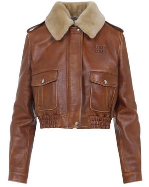 Miu Miu Bomber Jacket - Brown