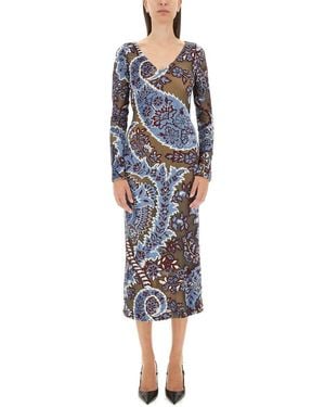 Etro Dress With Jacquard Effect - Blue