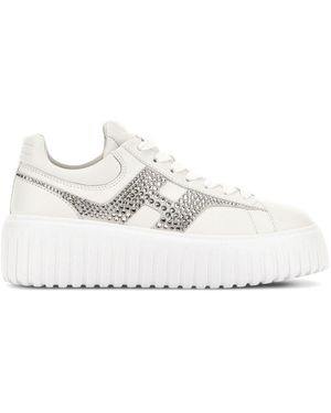 Hogan H-Stripes Leather Sneakers - White