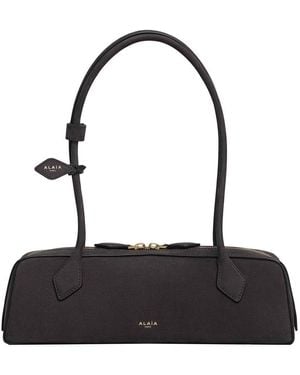 Alaïa Le Teckel Medium In Nubuck Bags - Black