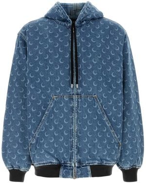 Marine Serre Denim Bomber Jacket - Blue
