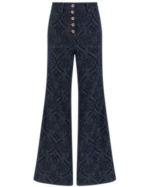 Etro Jacquard Jeans - Blue