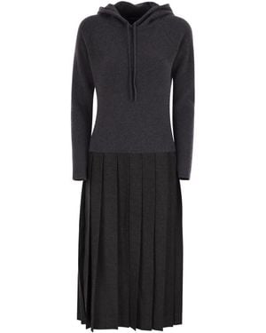 Fabiana Filippi Wool Blend Hooded Dress - Black