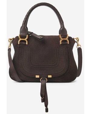 Chloé Marcie Suede Bag - Brown