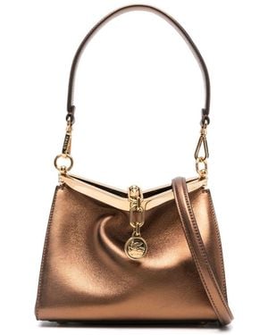 Etro Metallic Leather Shoulder Bag - Brown