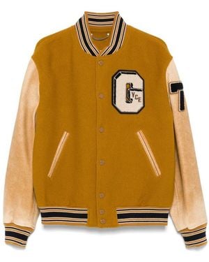 Golden Goose Wool And Leather Bomber Jacket - Yellow