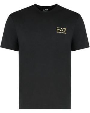 EA7 Logo Print T-Shirt - Black