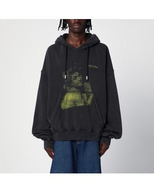 Off-White c/o Virgil Abloh Oversized Logo Print Hoodie - Blue