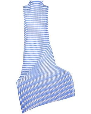 Issey Miyake "Generic Stripes" Machine Pleats Dress - Blue
