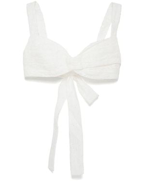 Zimmermann Crush Cotton Bralette - White