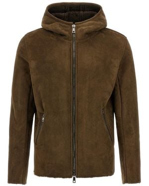 Giorgio Brato Shearling Hooded Jacket - Green