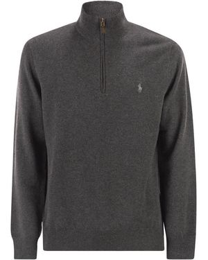 Polo Ralph Lauren Wool Pullover With Half Zip - Gray