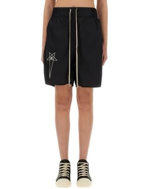 Rick Owens X Champion Shorts With Logo - Black