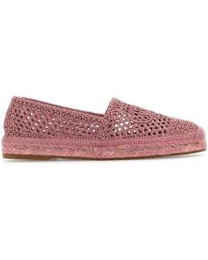 Chloé Antiqued Crochet Isla Espadrilles - Pink
