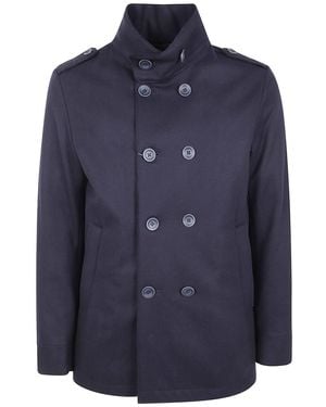 Herno "military Short Peacoat" Coat Clothing - Blue