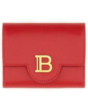 Balmain "B-Buzz" Trifold Wallet - Red